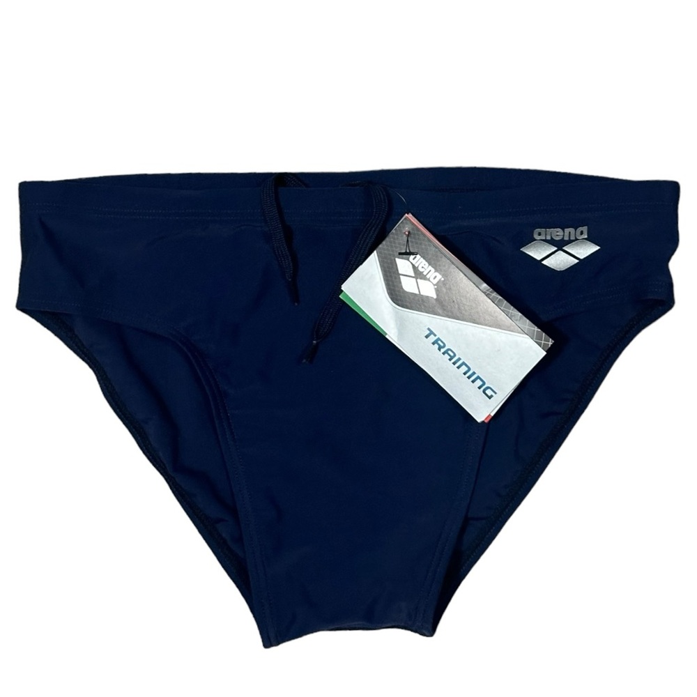 Arena Men’s Swim Briefs Solid Blue Polyester Drawstring Size 36in New